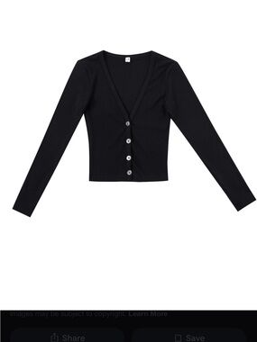 Los Angeles Atelier And Other Stories Crop V-neck Pearl Buttons   Size 2